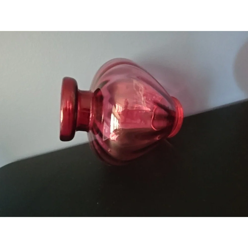 Vintage Cranberry Ruby Red Ribbed Bulbous 6